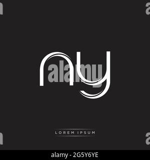 Initial Letter Split Lowercase Logo Modern Monogram Template Isolated on Black White colors with vector 10 Stock Vector