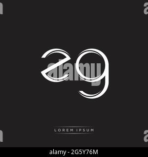 Initial Letter Split Lowercase Logo Modern Monogram Template Isolated on Black White colors with vector 10 Stock Vector
