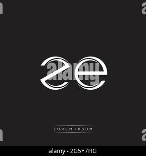 EZ E Z Letter Logo Design with Swoosh and Black Lines. Modern Creative ...