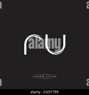 Initial Letter Split Lowercase Logo Modern Monogram Template Isolated on Black White colors with vector 10 Stock Vector