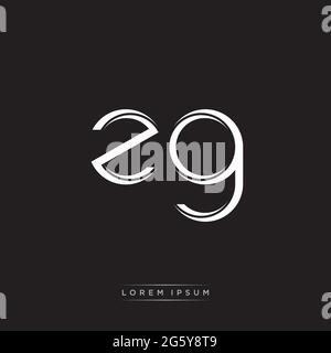 Initial Letter Split Lowercase Logo Modern Monogram Template Isolated on Black White colors with vector 10 Stock Vector