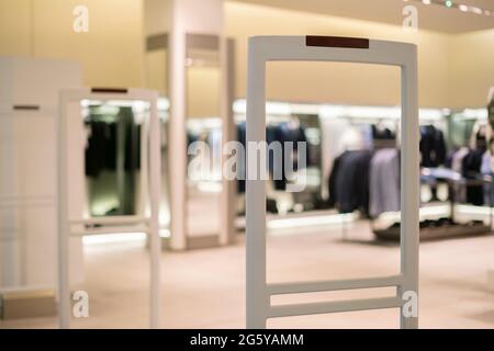 store anti-theft system signalisation alarm, scanner entrance gate Stock Photo