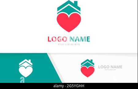 Vector heart and home logo combination. Love and house logotype design ...