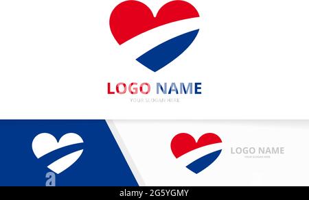 Abstract heart logo. Creative kindness and charity logotype design template. Stock Vector