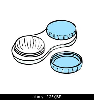 Contact lenses health care vector illustration. Ophthalmology cartoon icons set. Stock Vector