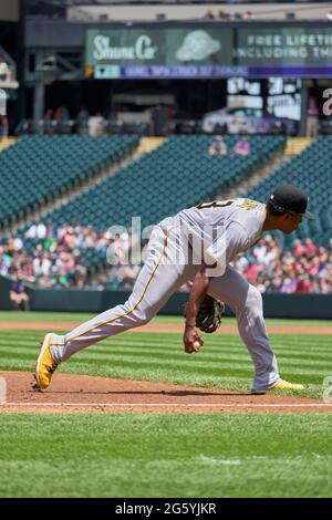 Pittsburgh Pirates third baseman Ke'Bryan Hayes plays against the Miami  Marlins in a baseball game, Thursday, June 3, 2021, in Pittsburgh. (AP  Photo/Keith Srakocic Stock Photo - Alamy