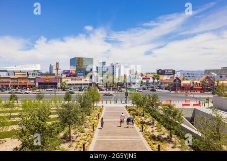 Las Vegas, JUN 28, 2021 - Sunny high angle view of the strip cityscape Stock Photo