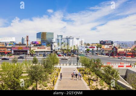 Las Vegas, JUN 28, 2021 - Sunny high angle view of the strip cityscape Stock Photo