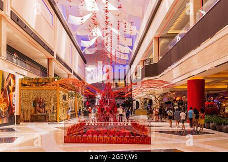 Las Vegas, JUN 28, 2021 - Interior view of the Resorts World casino Stock Photo