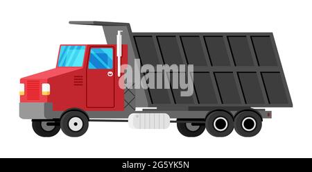 Tipper Truck Isolated on White. Stock Vector