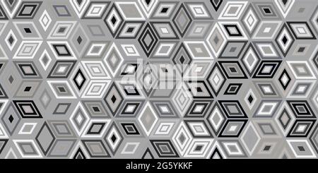 Abstract geometric seamless pattern elegant of gray. Background 3d hexagon shape design for carpet,wallpaper,clothing,wrapping,batik,fabric Stock Vector