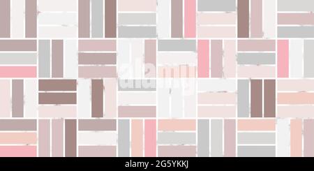 Abstract geometric seamless rectangle pattern of pink. Pastel color with marble line elegant background design for carpet,wallpaper,clothing,wrapping Stock Vector