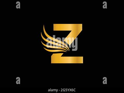 Golden Initial Z Letter Logo With Creative Modern Business Typography Vector Template. Falcon Logo Concept Stock Vector