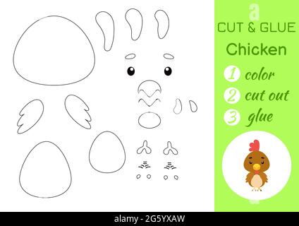 Cut And Glue Paper Little Chicken Kids Crafts Activity Page