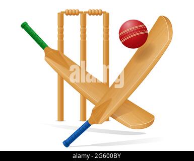 bat for playing cricket sport vector illustration isolated on white background Stock Vector