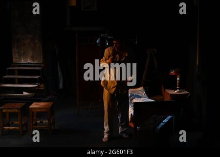 KHARKIV, UKRAINE - JUNE 27, 2021: Theatre Post Scriptum. The Night of the Gelver Stock Photo