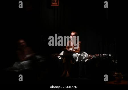 KHARKIV, UKRAINE - JUNE 27, 2021: Theatre Post Scriptum. The Night of the Gelver Stock Photo