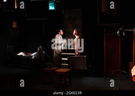 KHARKIV, UKRAINE - JUNE 27, 2021: Theatre Post Scriptum. The Night of the Gelver Stock Photo