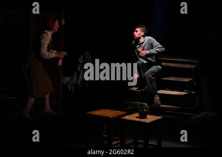 KHARKIV, UKRAINE - JUNE 27, 2021: Theatre Post Scriptum. The Night of the Gelver Stock Photo