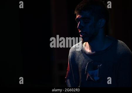 KHARKIV, UKRAINE - JUNE 27, 2021: Theatre Post Scriptum. The Night of the Gelver Stock Photo