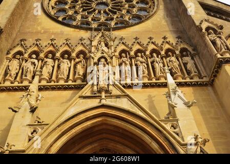 Entrance frontage at Arundel Roman Catholic Cathedral, Arundel, West Sussex Stock Photo