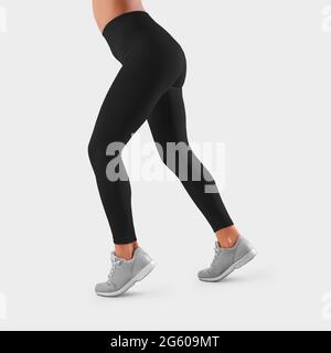 Mockup Of Black Leggings On A Girl Standing With Her Back, 60% OFF