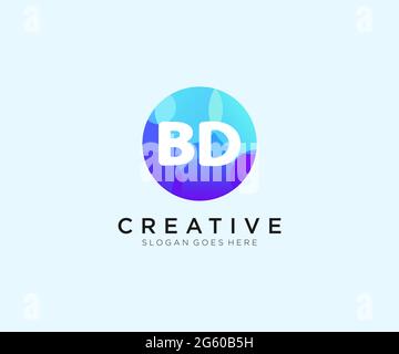 BD initial logo With Colorful Circle template Stock Vector