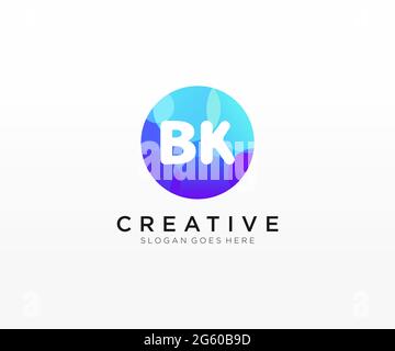 BK initial logo With Colorful Circle template Stock Vector Image & Art ...