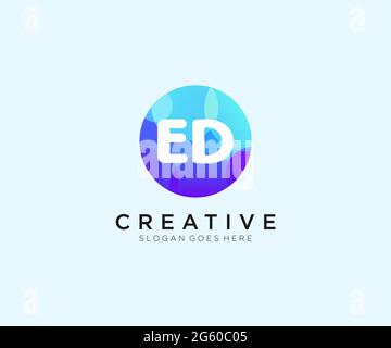 ED initial logo With Colorful Circle template Stock Vector