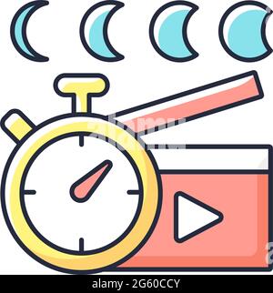 Time lapse videos RGB color icon Stock Vector