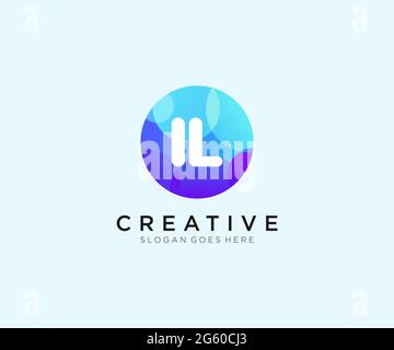 IL initial logo With Colorful Circle template Stock Vector