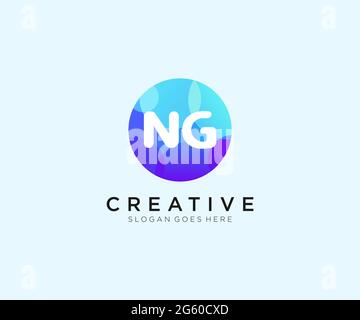 NG initial logo With Colorful Circle template Stock Vector