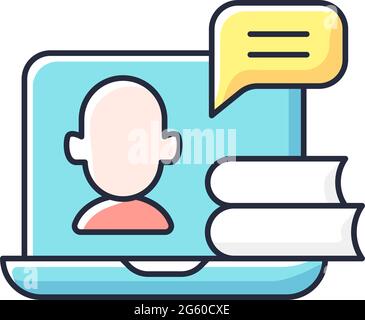 Webinars RGB color icon Stock Vector