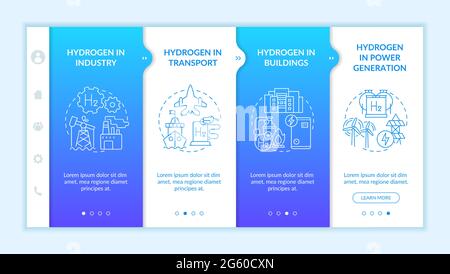 Hydrogen consumption onboarding vector template Stock Vector