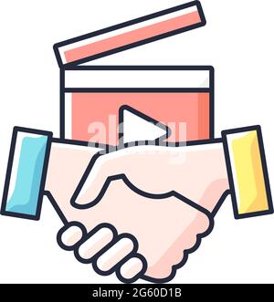 Business to Business videos RGB color icon Stock Vector