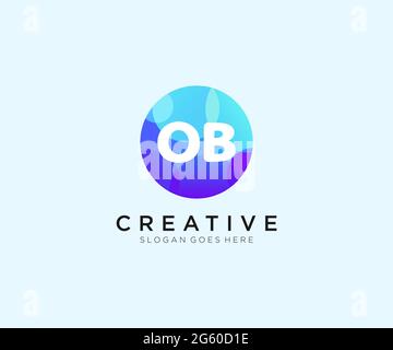 OB initial logo With Colorful Circle template Stock Vector