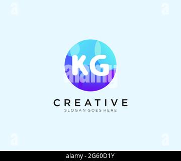 KG initial logo With Colorful Circle template Stock Vector
