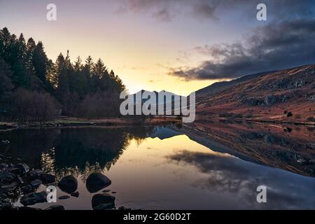 Llynnau Mymbyr, Snowdonia Stock Photo