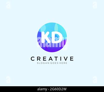 KD initial logo With Colorful Circle template Stock Vector
