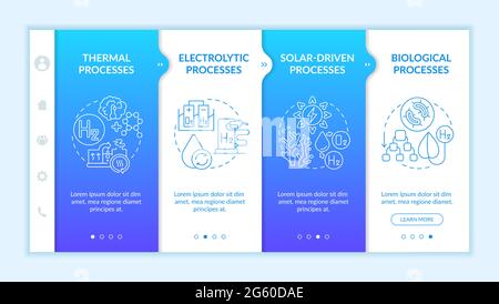 Generating hydrogen gas onboarding vector template Stock Vector