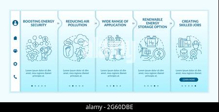 Hydrogen tech revolution onboarding vector template Stock Vector