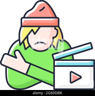 Social videos RGB color icon Stock Vector
