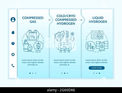 H2 storage approaches onboarding vector template Stock Vector