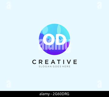 OD initial logo With Colorful Circle template Stock Vector