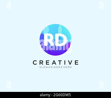 RD initial logo With Colorful Circle template Stock Vector