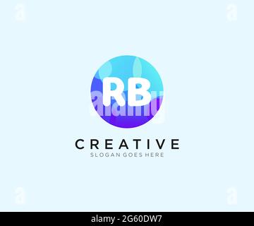 RB initial logo With Colorful Circle template Stock Vector