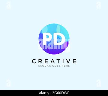 PD initial logo With Colorful Circle template Stock Vector