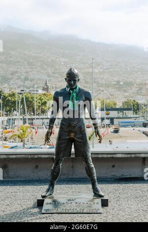 Cristiano Ronaldo bronze statue, Funchal, Madeira island, Portugal Stock Photo