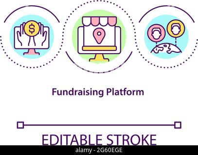 Fundraising platform concept icon Stock Vector