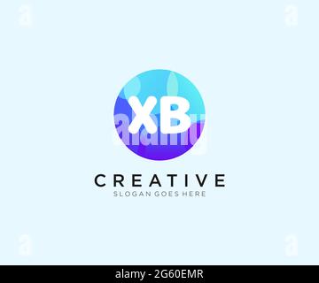 XB initial logo With Colorful Circle template Stock Vector